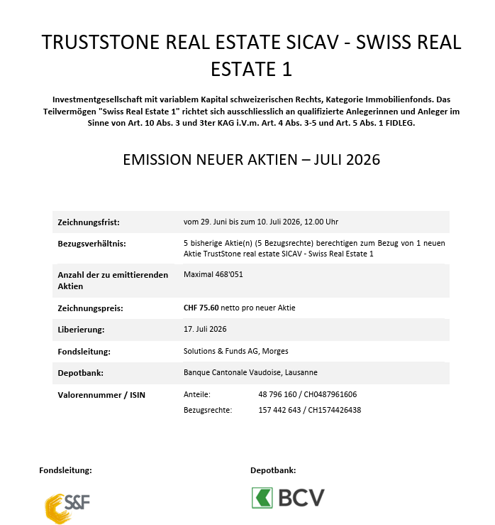 TSS Prospectus snapshot German